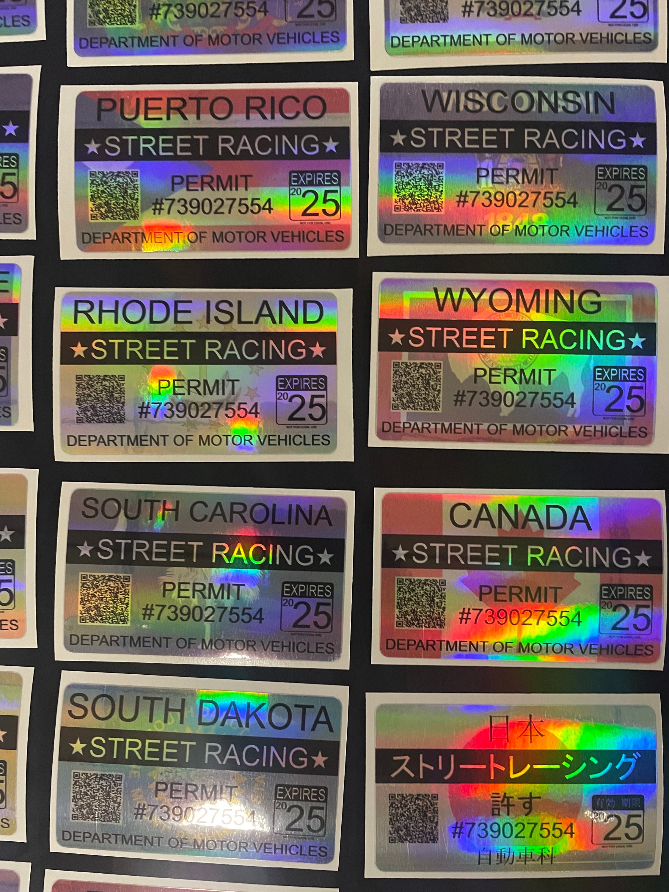 Street Racing Permit Car Truck Window Sticker Drag Racing Stickers ...