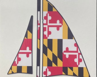 Maryland state flag sail boat bumper sticker decal Chesapeake Bay usa