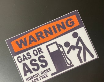 Funny no free rides gas or ass car window decor vinyl decal sticker accessories Jdm