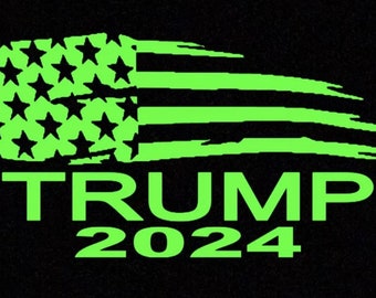 Green President Donald Trump Flag 2024 Vinyl Decal Sticker Car Truck USA