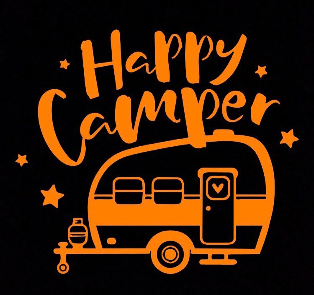Happy Camper Decal Sticker JDM Funny Vinyl Car Truck Bumper Camping ...