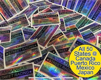 Street Racing Permit Car Truck Window Sticker Drag Racing Stickers Decals JDM