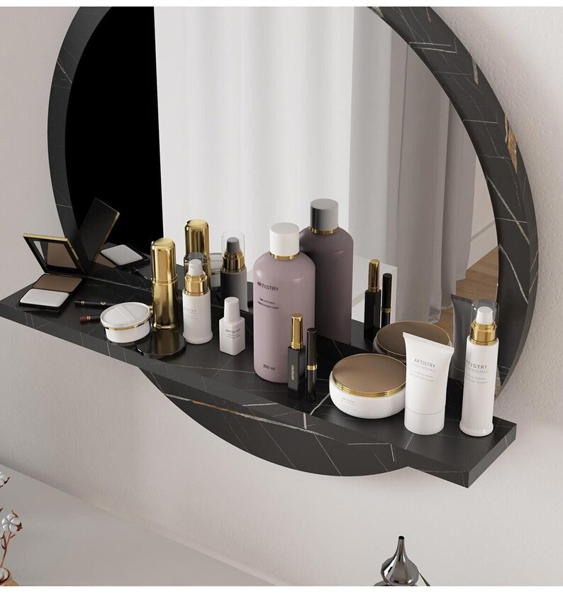 Large Round Mirror With Shelf Circle Mirror for Wall Etsy