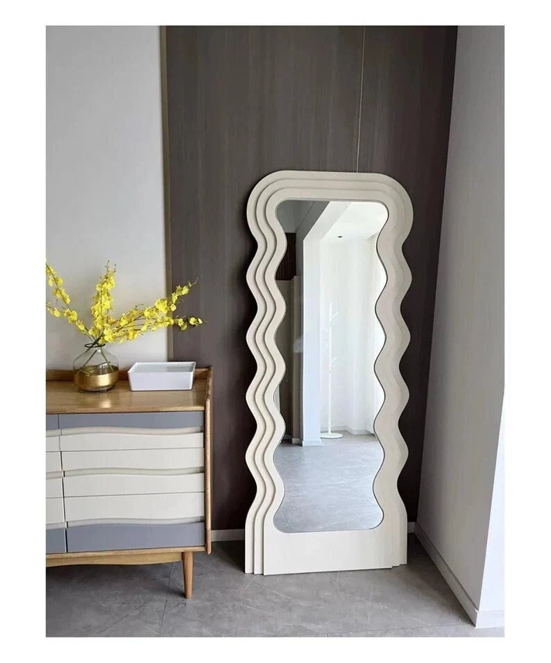 Curvy Full Lenght Mirror Asymmetrical Floor Mirror Curved - Etsy
