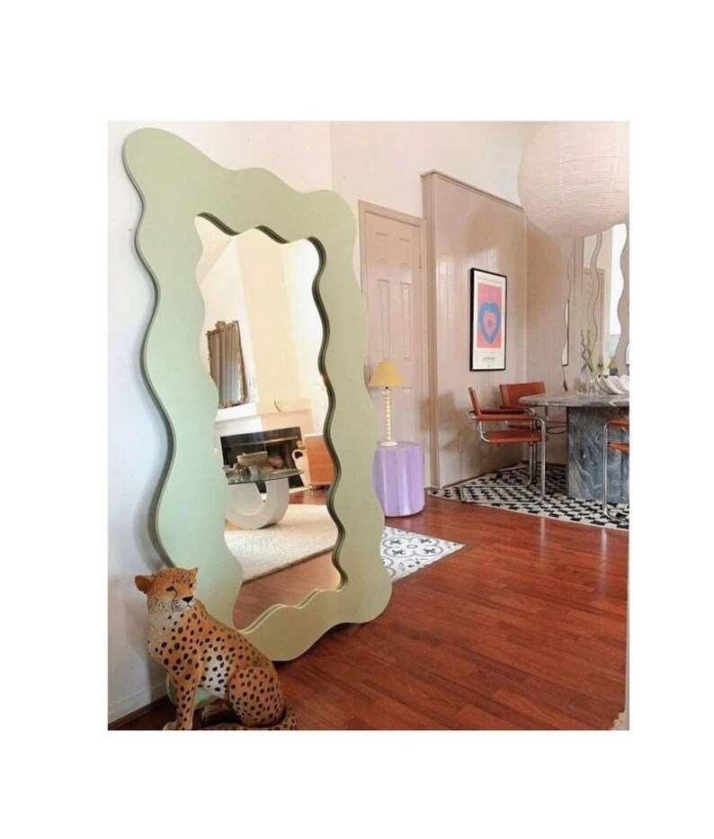 Curvy Mirror Wavy Floor Mirror Asymmetrical Mirror Etsy UK