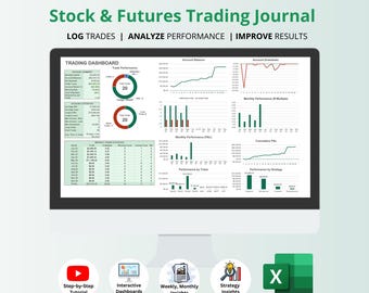 Stock & Futures Trading Journal: Excel Spreadsheet, Trade Analysis (Digital Download)