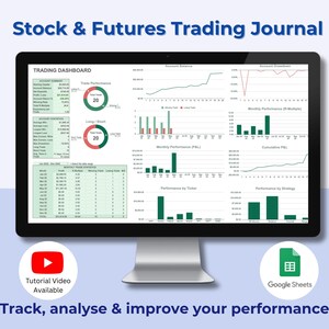 Dagboek voor aandelen en futures | Handelsdashboard | Handelsanalysegrafiek | Maandrapport | Calculator voor positiebepaling | Google Spreadsheets