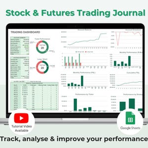 Stock & Futures Trading Journal - Google Sheets (Digital Download)