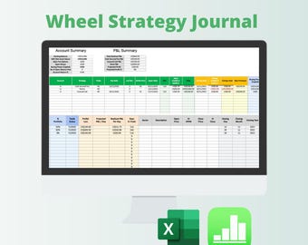 Options Wheel Strategy Journal + Profit Calculator (Excel/ Numbers Spreadsheet)