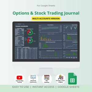 Opzioni scure e diario di trading azionario: dashboard multi-account (Fogli Google)