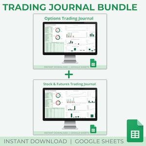 BUNDEL Aandelen- en futureshandelsdagboek + Optiehandelsdagboek | Handelsdashboard | Maandrapport | Google Spreadsheets