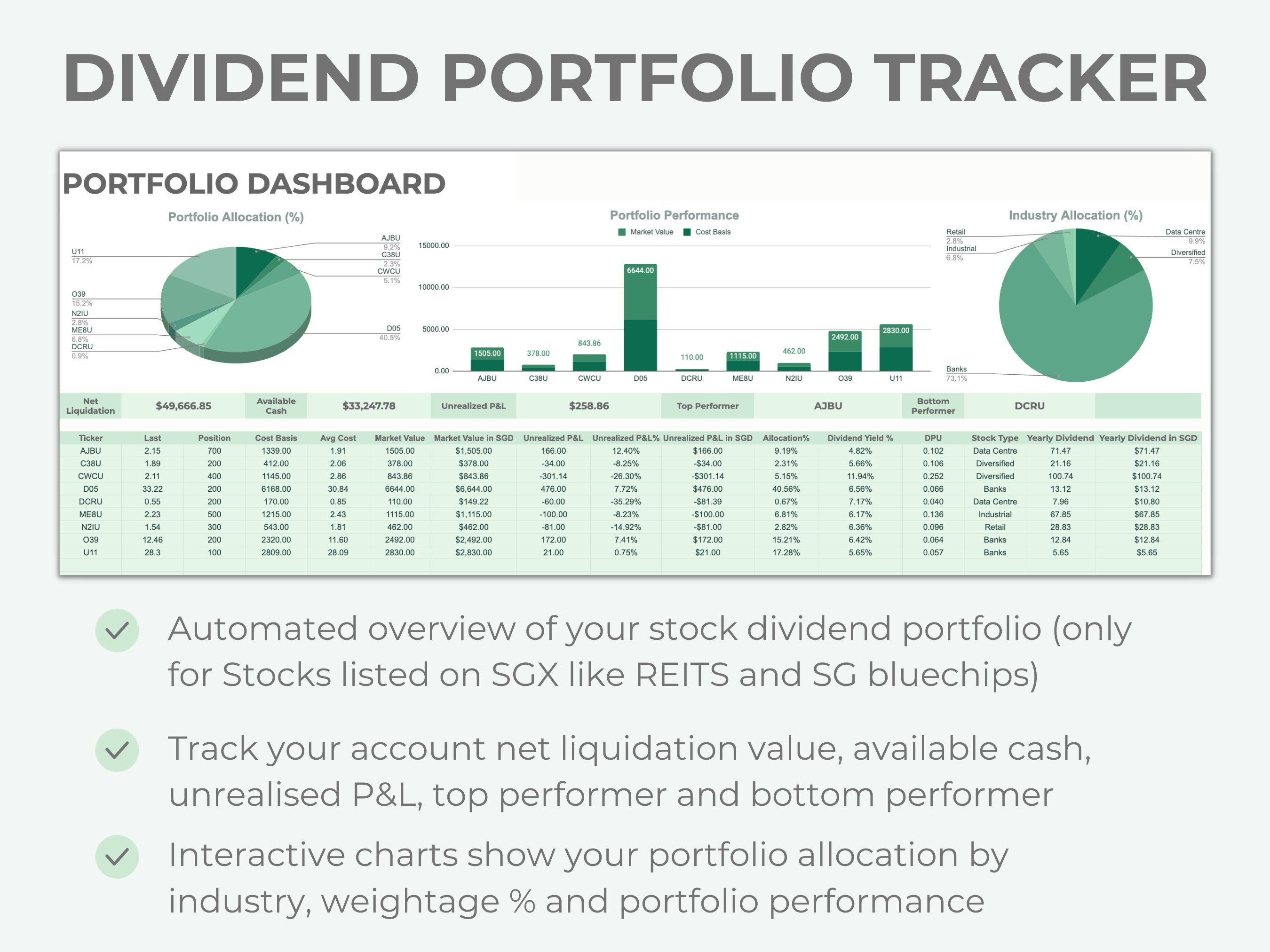 SG Dividend Portfolio Tracker - Etsy
