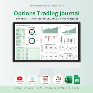 Diario de operaciones con opciones: Panel de Excel y Hojas de cálculo de Google (Descarga digital)