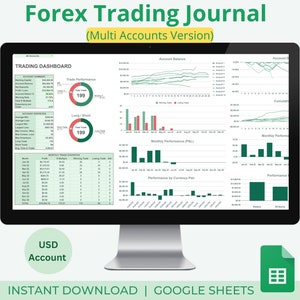Forex Trading Journal: Multi-Account Trading Dashboard (Google Sheets)