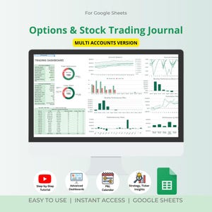 Multi Account Trading Journal: Options & Stock Analysis (Google Sheets)