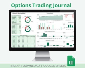 Journal de négociation d&#39;options | Tableau de bord de trading | Graphique d&#39;analyse commerciale | Rapport de trading mensuel | Feuilles de calcul Google
