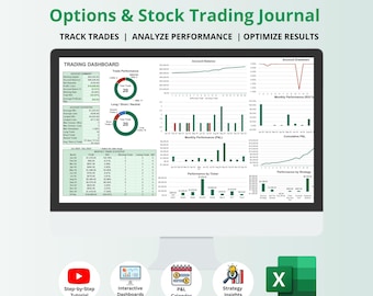 Options & Stock Trading Journal: Excel Trade Analysis Dashboard (Digital Download)