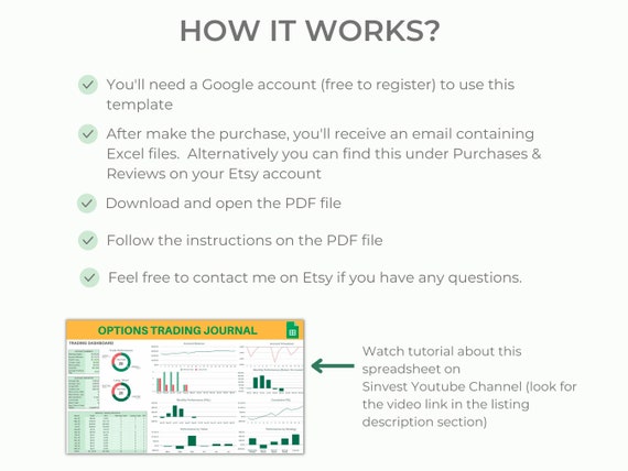 Options Trading Journal Trading Dashboard Trade Analysis - Etsy