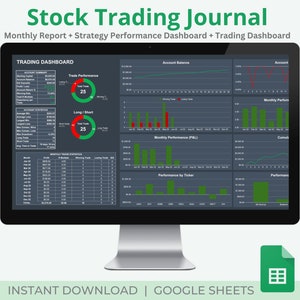 Stock Trading Journal | Trading Dashboard | Trade Analysis | Google Sheets