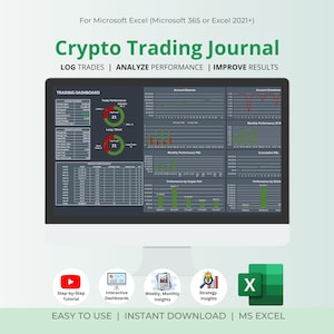 Diario de trading de criptomonedas oscuras: Panel de análisis de operaciones (Excel)