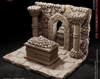 D&D Grand Catacomb Tomb Scenery | RPG Model | Catacombs - Flesh Of Gods