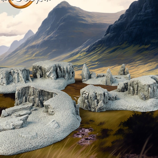 D&D Wargaming Hills Scenery | RPG Model | Wargaming Hills Scenery | by The Printing Goes Ever On