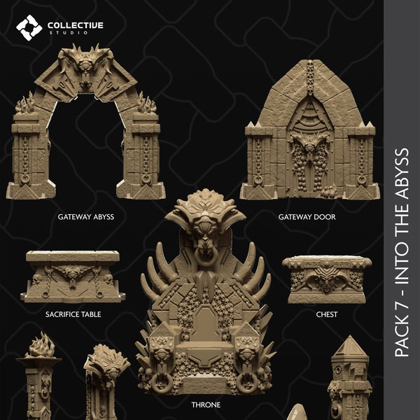 D&D Dragon Lair Scenery Pack | RPG Model | Dungeon Scenery Pack | by Collective Studio