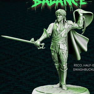 D&D Half Elf Swashbuckler Rogue | RPG Model | Rico By TPK LAB