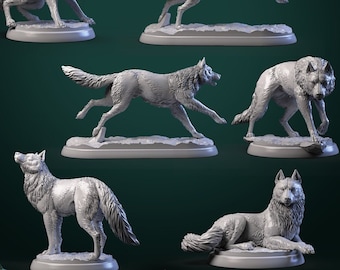 D&D Wolves | RPG Model | Wolves | by White Werewolf Tavern