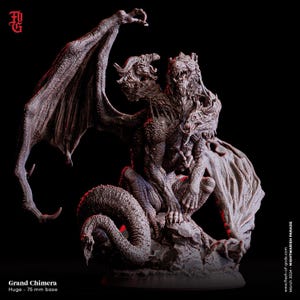 D&D Grand Dragon Chimera | RPG Model | Grand Chimera by Flesh Of Gods