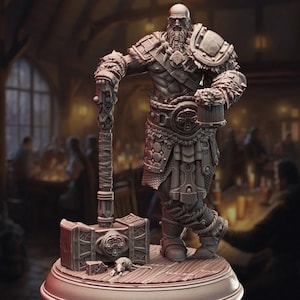 D&D Goliath Barbarian med Rat Familiar | RPG-modell | Froth the Belligerent | av DM Stash