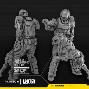 Cyberpunk Cop with Cyber Dog | RPG Model | RAID44 Policeman With Dog by Unit9