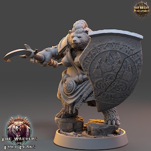 D&D Bärenvolk Paladin / Kämpfer | Rollenspielmodell | Ursulla Stampfer | von Daybuck Miniatures