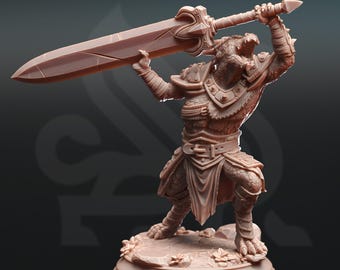 D&D Grüner Kobold mit Zweihänder | Rollenspielmodell | Grüne Kobolde von Midorius 01 | von DM Stash