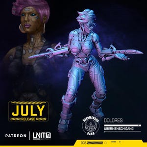 Cyberpunk Female Techie with Mantis Blades | RPG Model | DOLORES by Unit9