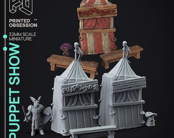 Decoración para espectáculos de marionetas de D&D / Modelo de juego de rol / Decoración para espectáculos de marionetas / por Printed Obsession