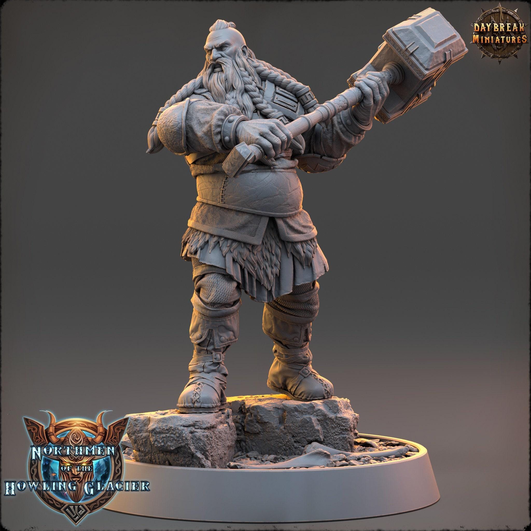 D&D Viking Great Hammer Barbarian | RPG Model | Holgrim Broadneck
