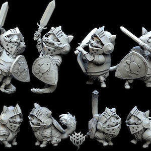 D&D Kitten Knight Familiars! | Pointy Eared Mercenary by Mini Monster Mayhem