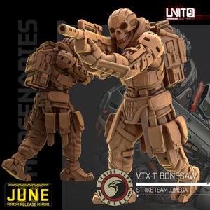 Cyberpunk Skull Face Plate Borg Mercenary | Model RPG | Bone Saw V4 od Unit9