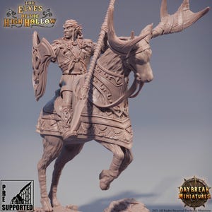 D&D Elf Fighter / Mounted | RPG Model | Glaive, Son of Faerun by Daybreak Miniatures