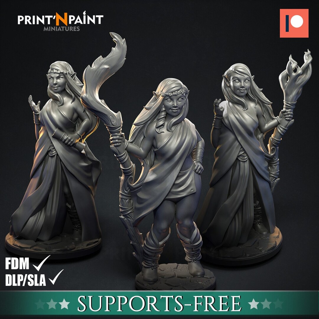 D&D Female Elf Druids / Sorcerer RPG Model Female Elf Druids by Print'n