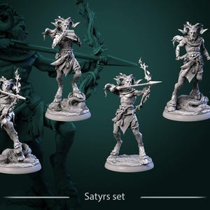 D&D Fey Satyr Warriors | RPG Model | Satyrs | by White Werewolf Tavern
