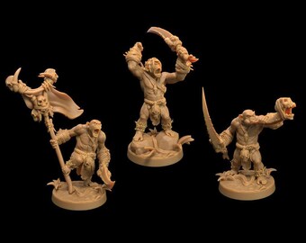 D&D Tribal Chimpanzee Fighters | RPG Model | Bobokai Command Group with Swords | by Dragon Trappers Lodge