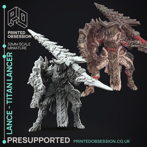 D&D Titan Lancer - Oversized Lance | RPG Model | Lance - Titan Lancer | by Printed Obsession