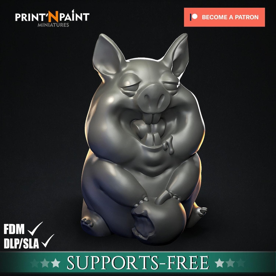 D&D Pig Pet | RPG Model | Boar Familiar | by Print'n Paint - Etsy