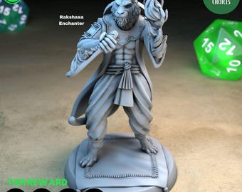 D&D Tabaxi Hexenmeister | Rollenspielmodell | Rakshasa Verzauberer | Von TPK LAB