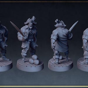 D&D Pirate Captain Sailor | RPG Model | Pirate Boss | Roleplaying + Miniatures