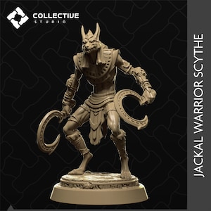 D&D Follower of Anubis | RPG Model | Jackal Warrior Scythe | by Collective Studio