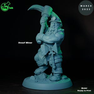 D&D Dwarf Miner | RPG Model | Dwarf Miners | By TPK LAB