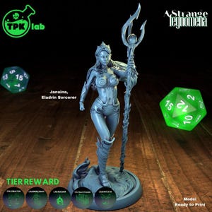 D&D Female Sorcerer / Wizard | RPG Model | Janaina Eladrin Sorcerer By TPK LAB